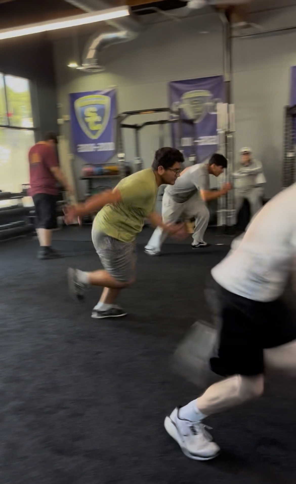 Teen group doing lateral shuffle drill at ISC Sacramento